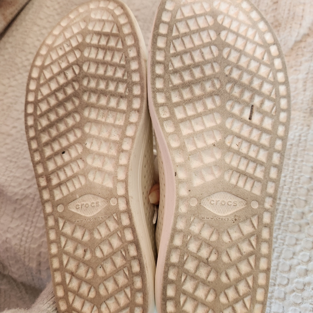 Crocs LiteRide Pacer Womens 10 White Perforated Sneakers Matlite Shoes - Picture 9 of 10